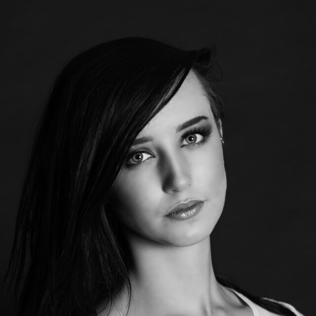 black and white girl portrait headshot photo